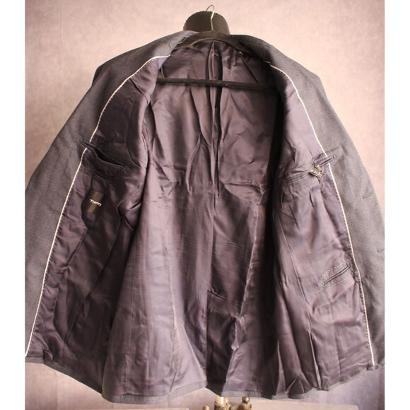 Theory $600 Men's Blazer Sport Coat Size 44L Flannel Wool Blue - Picture 7 of 9